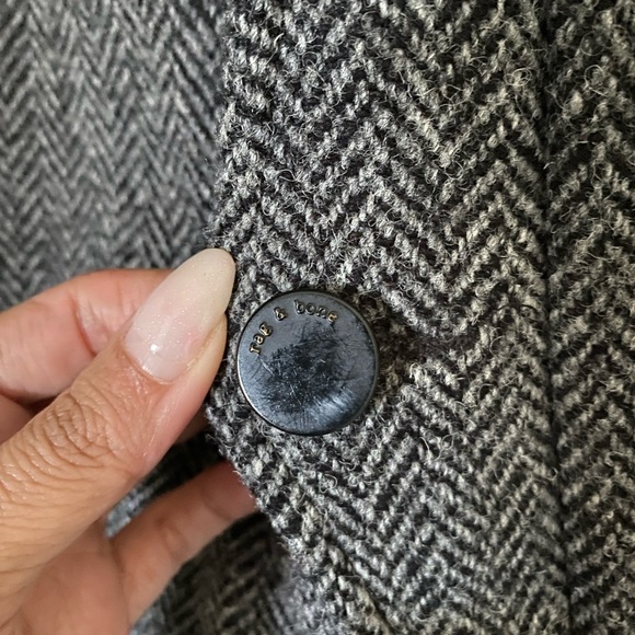 Rag & Bone Harris Tweed Peacoat Toggle and Hoodie Wool Coat Size 6 - Picture 5 of 10